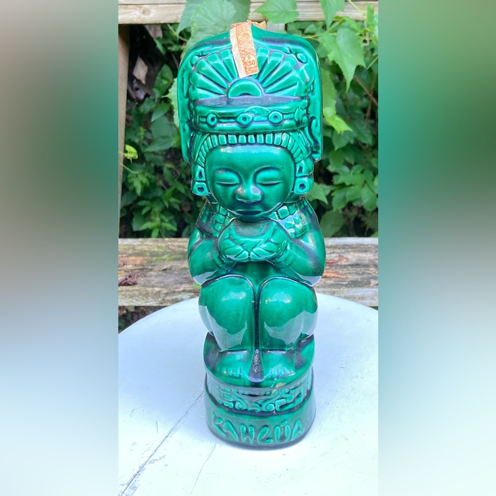 Vintage Kahlua Decanter Bottle (empty) Tiki or Mayan/Aztec